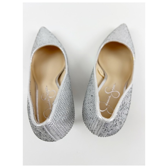 Jessica Simpson Evening Heels Sparkly Rhinestone Silver - Picture 11 of 15